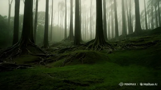 Misty Rain Illuminates Ancient Forest's Grandeur – AI Generated Video | Hailuo AI