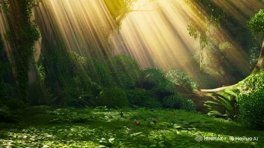Mysterious Jungle Encounter: Boy and Majestic Lion Bond – AI Generated Video | Hailuo AI