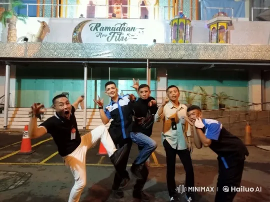 Five Performers Showcase Kung Fu in Vibrant Ramadan Setting – AI Generated Video | Hailuo AI