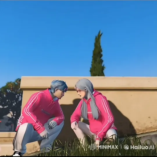 Live2D: Dynamic Martial Arts Sequence in Pink Hoodies – AI Generated Video | Hailuo AI
