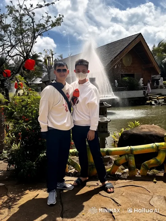 Live2D Video: Kungfu Duo Showcases Martial Arts in Scenic Garden – AI Generated Video | Hailuo AI