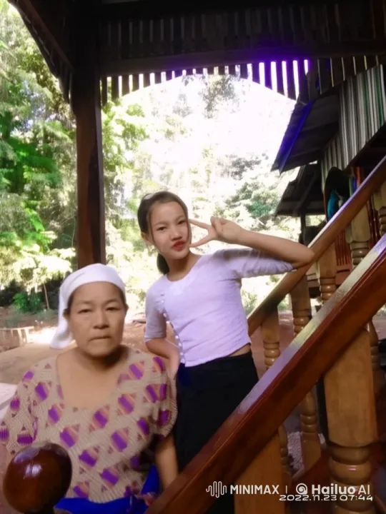 Peaceful Moment: Two Women on Stairs in Nature – AI Generated Video | Hailuo AI