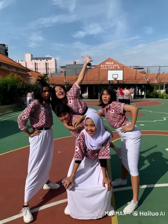 Four Girls Perform Synchronized Kungfu on School Court – AI Generated Video | Hailuo AI