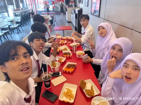 Young People Engage in Kung Fu Fight at Fast Food Restaurant – AI Generated Video | Hailuo AI