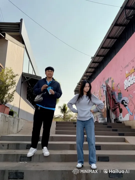 Live2D Martial Arts Sequence on Graffiti-Decorated Stairs – AI Generated Video | Hailuo AI