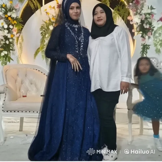Elegant Women and Girl in Lively Pose Against Decorative Background – AI Generated Video | Hailuo AI