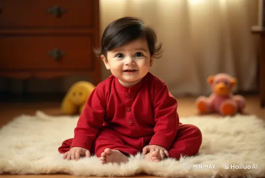 Baby Sleeps Peacefully on Rug in Cozy Room – AI Generated Video | Hailuo AI