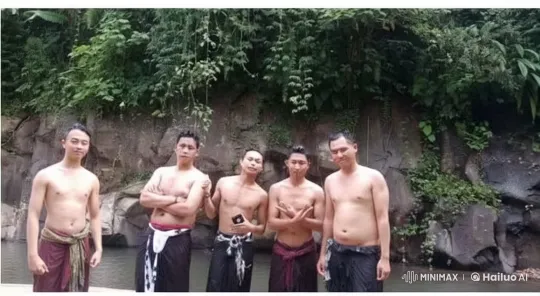 Live2D Animated Kung Fu Performance by Five Shirtless Men – AI Generated Video | Hailuo AI