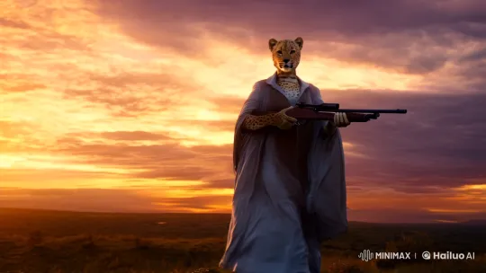 High Aesthetic Scene: Elegance of a Leopard Sniper – AI Generated Video | Hailuo AI