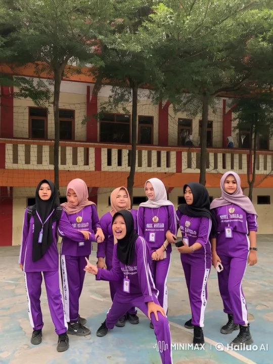 Young Students in SMK Iklas Tracksuits Practice Kungfu on School Playground – AI Generated Video | Hailuo AI