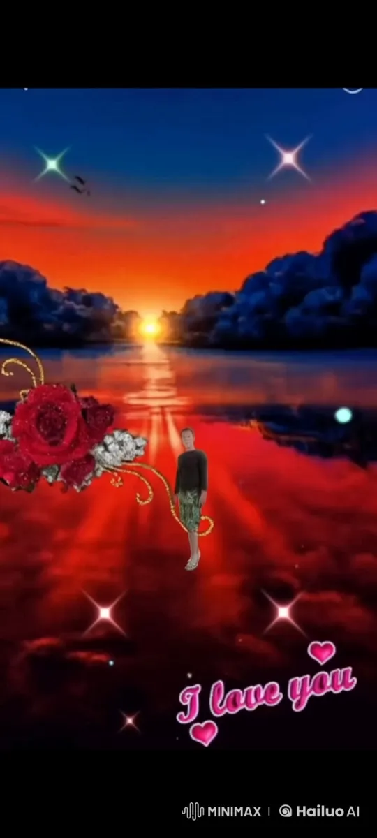 Man Soars Through Colorful Sunset Sky in Live2D Animation – AI Generated Video | Hailuo AI