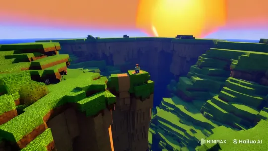 Minecraft Adventure: A Pixelated Panorama of Beauty – AI Generated Video | Hailuo AI