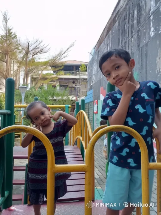 Children Play Kungfu on Playground Bridge – AI Generated Video | Hailuo AI