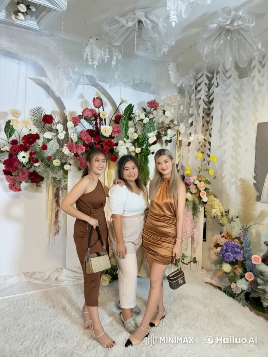Live2D: Three Women Display Martial Arts in Floral Setting – AI Generated Video | Hailuo AI