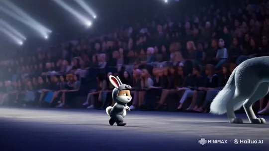 Fashion Runway Showcasing Rabbit in Wolf Costume – AI Generated Video | Hailuo AI