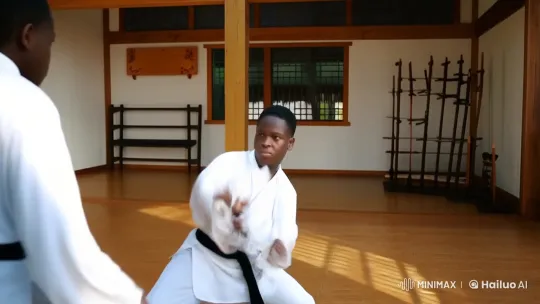 Young Martial Artist Engages in Intense Kung Fu Fight – AI Generated Video | Hailuo AI
