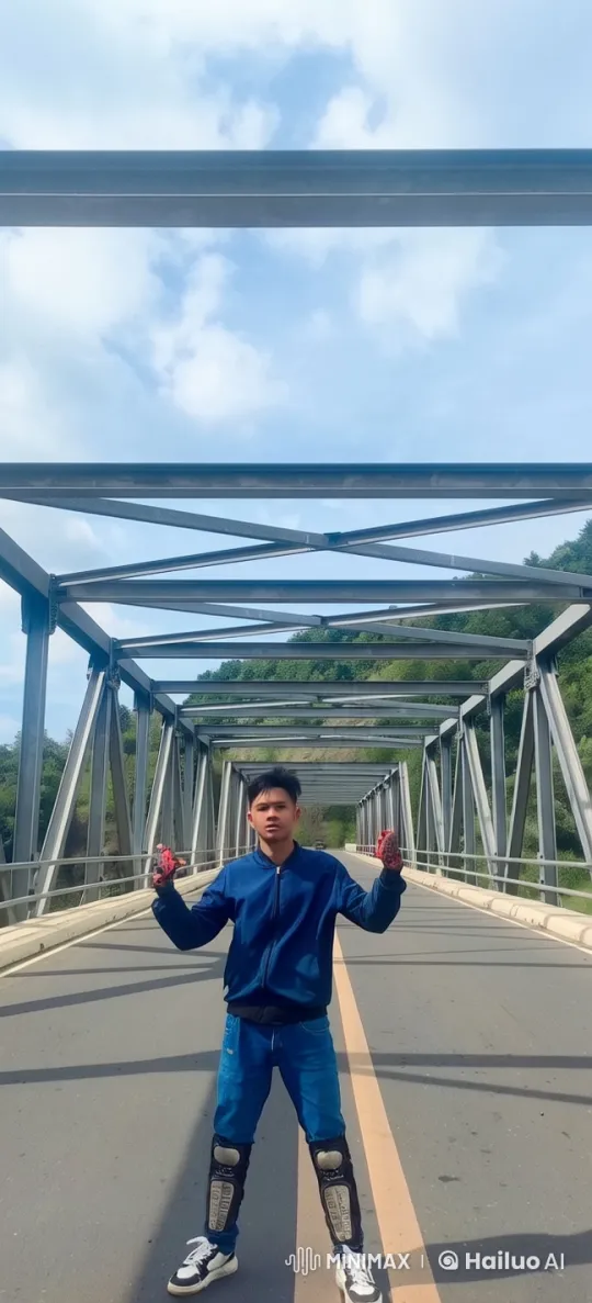 Live2D Video: Person Demonstrates Martial Arts on Bridge – AI Generated Video | Hailuo AI