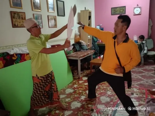 Live2D Animation: Kungfu Sparring in a Decorated Living Room – AI Generated Video | Hailuo AI