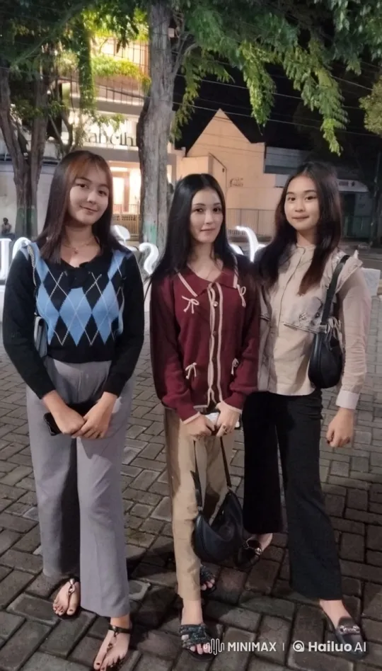 Three Individuals Standing on Street at Night – AI Generated Video | Hailuo AI