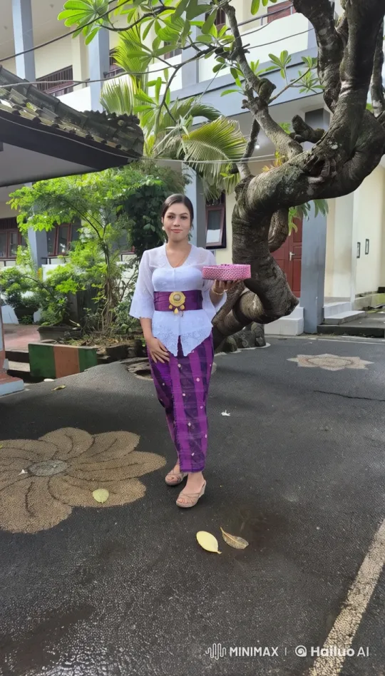 Traditional Kebaya-Wearing Woman Practicing Martial Arts in a Courtyard – AI Generated Video | Hailuo AI