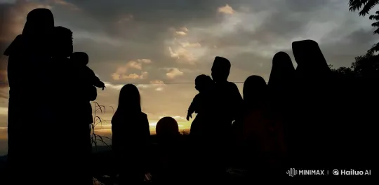 Dramatic Sunset: Silhouettes Display Martial Arts Skills – AI Generated Video | Hailuo AI