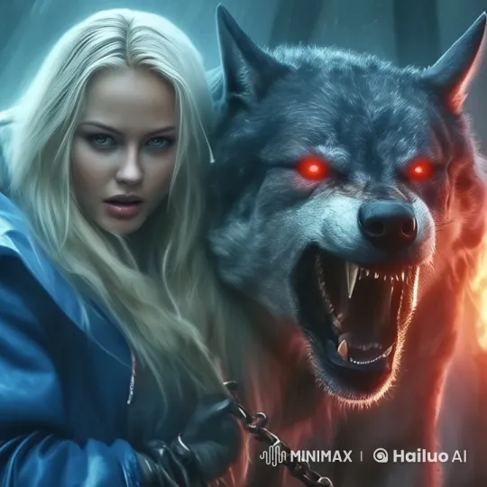 Mysterious Figure and Fierce Wolf in Live2D Animation – AI Generated Video | Hailuo AI