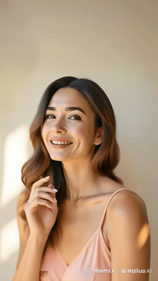Gentle Woman with Flowing Hair in Serene Setting – AI Generated Video | Hailuo AI