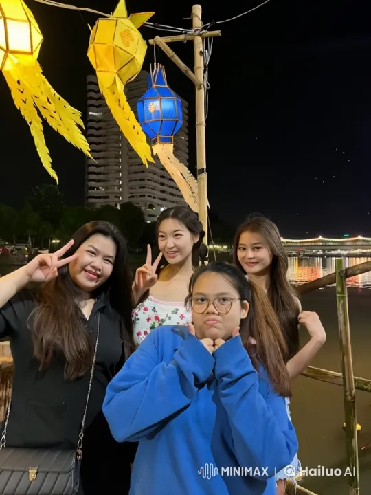 Nighttime Riverside Friends' Energetic Kung Fu Display in Live2D – AI Generated Video | Hailuo AI