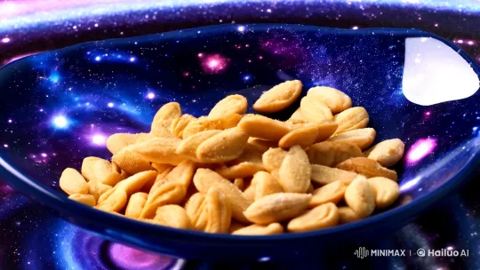 Peanut Crisps Transform into Galaxies in Mesmerizing Slow Motion – AI Generated Video | Hailuo AI