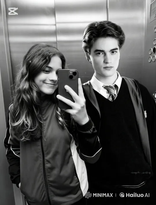 Affectionate Moment Captured in Animated Elevator Scene – AI Generated Video | Hailuo AI