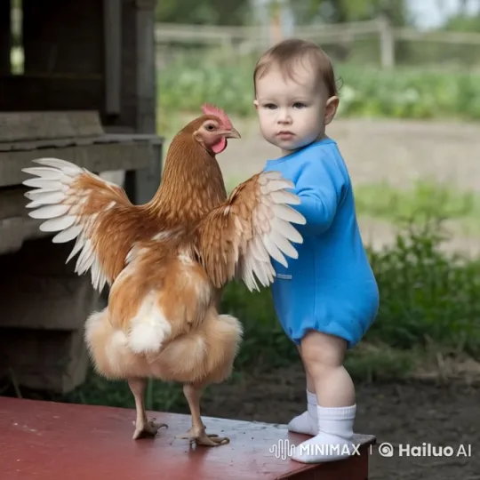 Child and Chicken Interaction in Animated Live2D Video – AI Generated Video | Hailuo AI