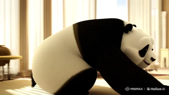 Panda's Playful Invasion of Apple Store Captured Cinematically – AI Generated Video | Hailuo AI