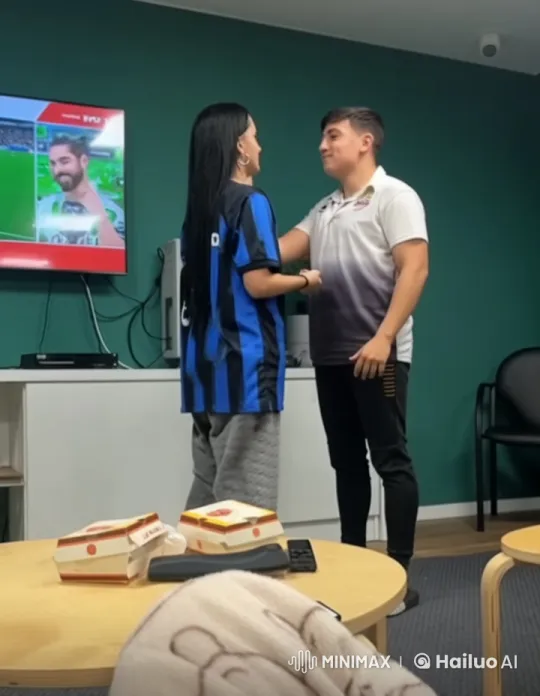 Intimate Moment: Couple Shares Romantic Kiss in Cozy Living Room – AI Generated Video | Hailuo AI