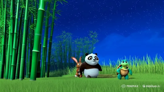 Panda and the Missing Moon: Friendship and the Moon's Return – AI Generated Video | Hailuo AI