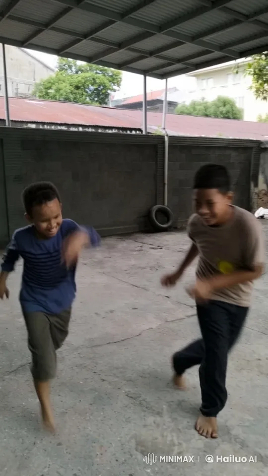 Boys Dance Enthusiastically in Roofed Concrete Space – AI Generated Video | Hailuo AI