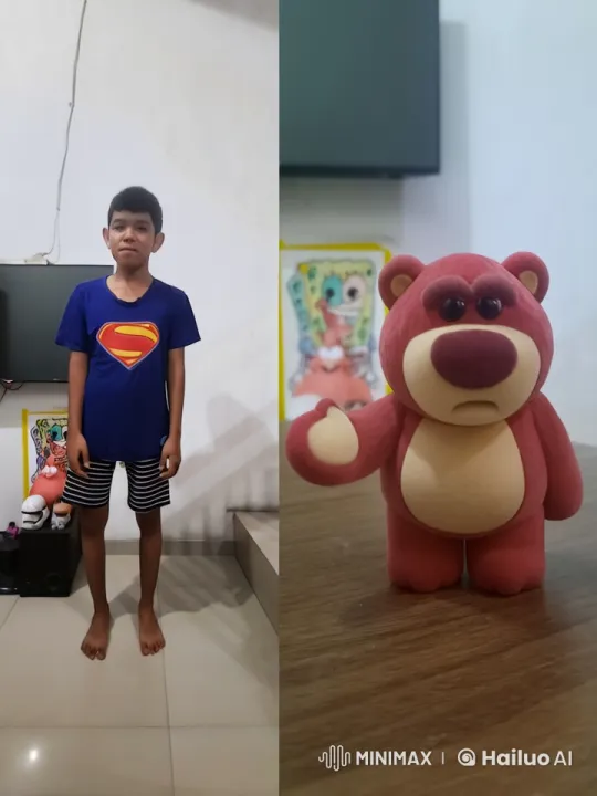 Boy and Animated Bear Perform Synchronized Kung Fu – AI Generated Video | Hailuo AI