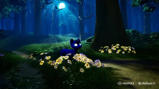 Midnight's Journey Through Moonlit Forest – AI Generated Video | Hailuo AI