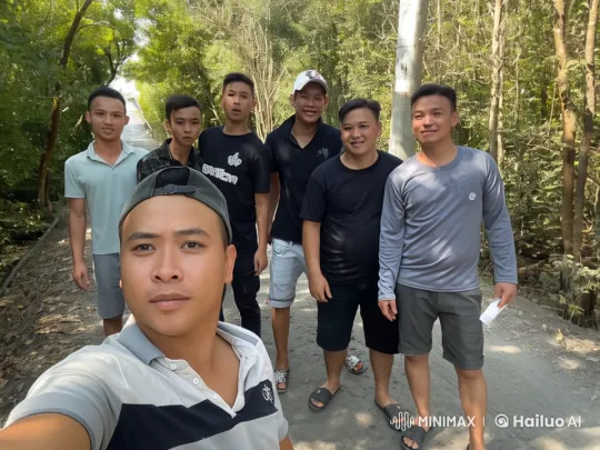 Forest Pathway Kungfu Performance by Seven Individuals – AI Generated Video | Hailuo AI