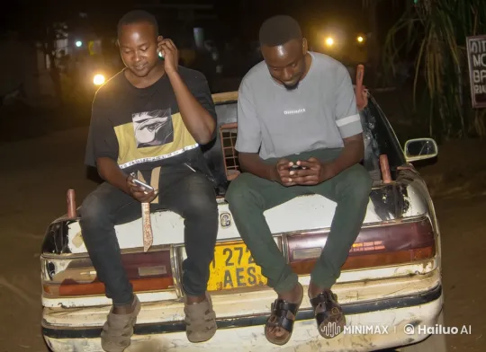 Nighttime Fight Scene: Two Men on Car Trunk – AI Generated Video | Hailuo AI