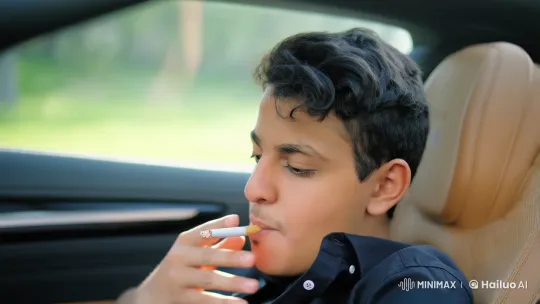 Contemplative Man Smoking in Nature-Filled Park – AI Generated Video | Hailuo AI
