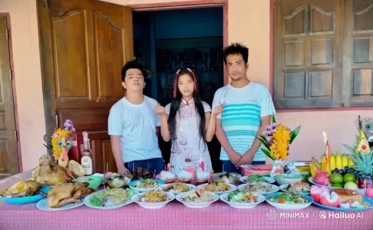 Festive Kung Fu Performance with Traditional Dishes – AI Generated Video | Hailuo AI