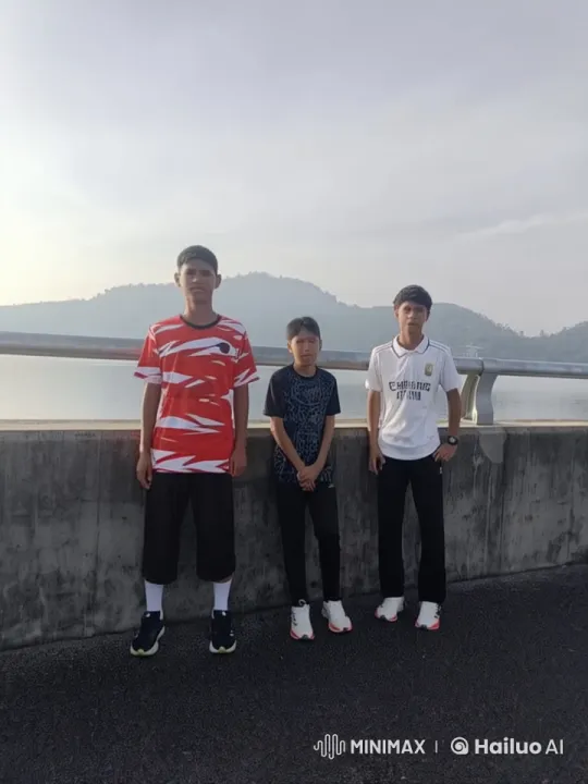 Boys Perform Synchronized Kung Fu on Scenic Dam – AI Generated Video | Hailuo AI