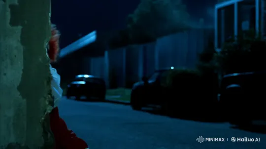 Sinister Clown Emerges in Dark Street Scene – AI Generated Video | Hailuo AI