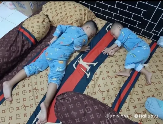 Children Practicing Wing Chun Kungfu in Pajamas on Bed – AI Generated Video | Hailuo AI
