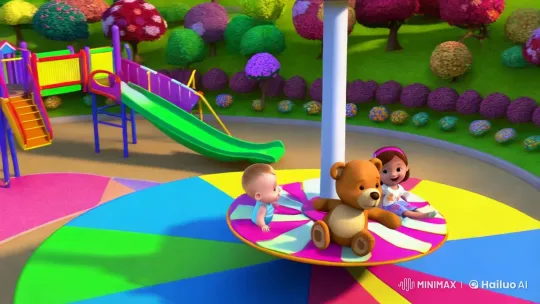Aesthetic Aerial Video of Joyful Playground Scene – AI Generated Video | Hailuo AI