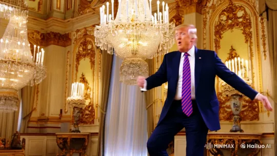 Donald Trump Performs Gangnam Style in Opulent Setting – AI Generated Video | Hailuo AI