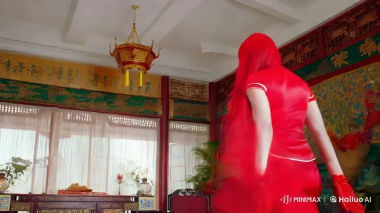 Possessed Woman Emerges in Opulent Chinese Room – AI Generated Video | Hailuo AI