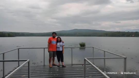 Live2D Martial Arts Couple Display on Wooden Dock – AI Generated Video | Hailuo AI