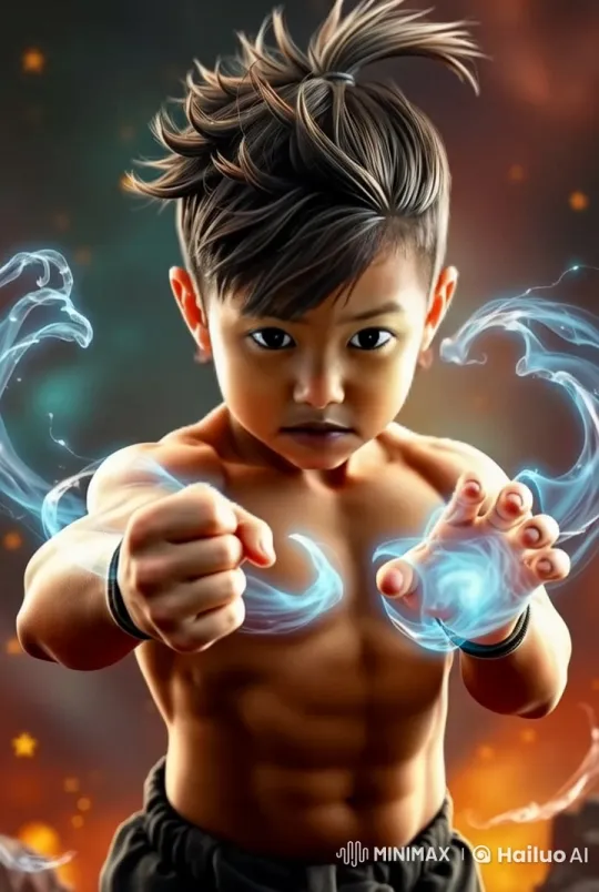 Muscular Boy Wields Magical Powers in Live2D Animation – AI Generated Video | Hailuo AI