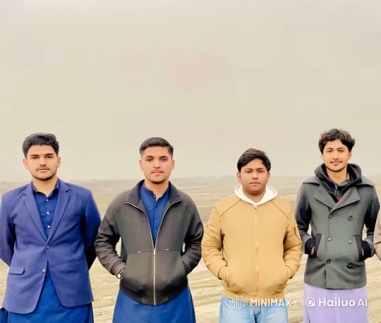 Four Friends Engage in Playful Sparring in a Barren Landscape – AI Generated Video | Hailuo AI